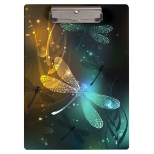 Porte-bloc Vol de libellule verte lumineuse