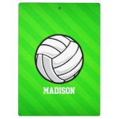Porte-bloc Volley-ball; Neon Green Stripes (Dos)