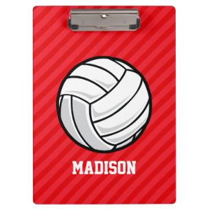Porte-bloc Volley-ball; rayures rouges écarlates