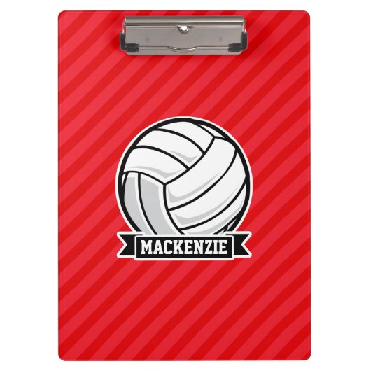 Porte-bloc Volley-ball sur bandes diagonales rouges (Devant)