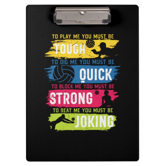 Porte-bloc Volleyball Player | Tough Quick Strong (Devant)