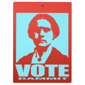 Porte-bloc Vote Dammit Red & Aqua Susan B. Anthony (Dos)