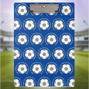 Porte-bloc Votre équipe de football en bleu. Entraîneur de fo