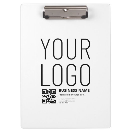 Porte-bloc Votre logo avec QR code et texte modifiables (Devant)
