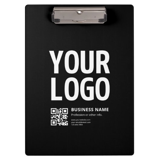 Porte-bloc Votre logo avec QR code et texte modifiables (Devant)