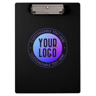 Porte-bloc Votre logo et dégradé ombré bleu et violet moderne