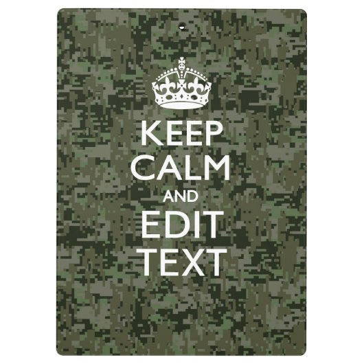 Porte-bloc Votre propre texte Camo numérique Woodland Gardez  (Dos)