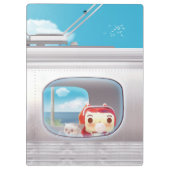 Porte-bloc Voyage en train avec chat (Dos)