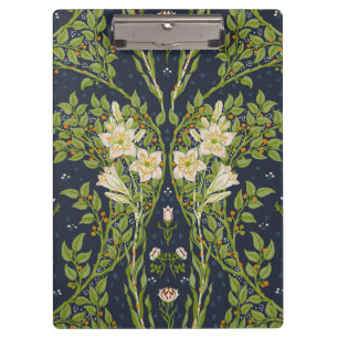Porte-bloc Walter Crane Vintage Navy motif Lily blanc