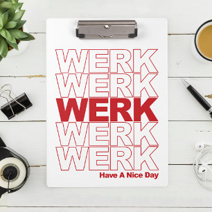 Porte-bloc WERK Red Typography