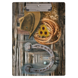 Porte-bloc Western Horseshoe Cowboy Hat Lasso