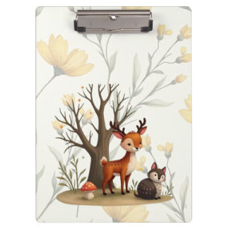 Porte-bloc Whimsical Deer & Hedgehog Clipboard 