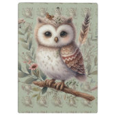 Porte-bloc Whimsical Woodland Owl Botanical Illustration (Dos)