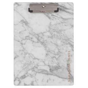 Porte-bloc White Carrara Marble Gold Classic Personalised