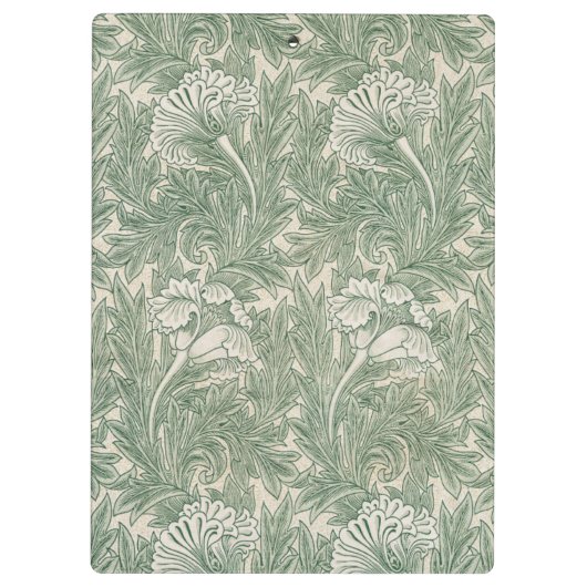 Porte-bloc William Morris tulip fond textile vert (Dos)