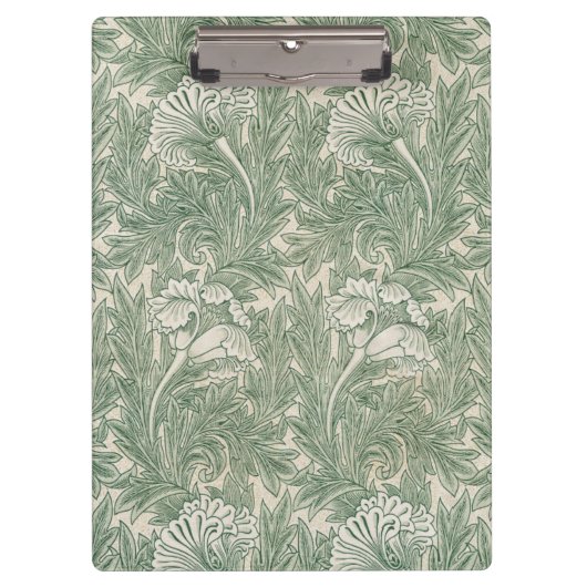 Porte-bloc William Morris tulip fond textile vert (Devant)