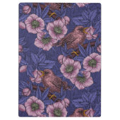 Porte-bloc Wren et hellebore, violet et rose (Dos)