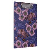 Porte-bloc Wren et hellebore, violet et rose (Swatch)