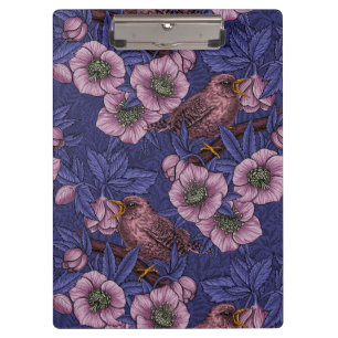 Porte-bloc Wren et hellebore, violet et rose