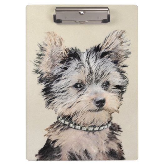 Porte-bloc Yorkshire Terrier Puppy Peinture Chien original (Devant)
