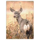 Porte-bloc Young Deer en Fleur sauvage avec Grungy Texture Ar (Dos)
