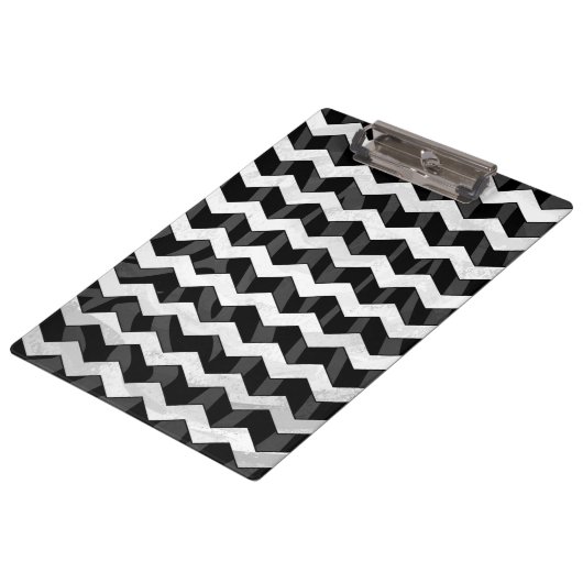 Porte-bloc Zebra Black et Grey Chevron (Incliné)