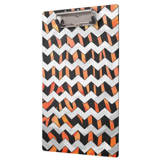 Porte-bloc Zebra Black et Orange Chevron (Gauche)