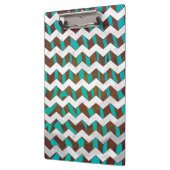 Porte-bloc Zebra Chevron Impression Brown et Turquoise (Gauche)