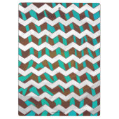 Porte-bloc Zebra Chevron Impression Brown et Turquoise (Dos)