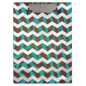 Porte-bloc Zebra Chevron Impression Brown et Turquoise (Devant)