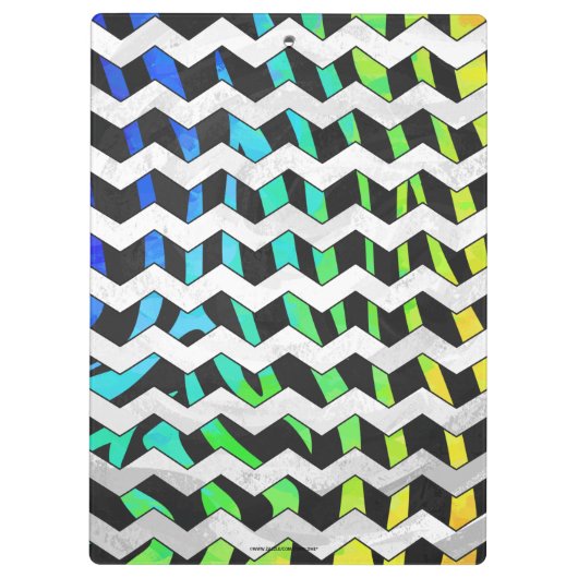 Porte-bloc Zebra Chevron noir et arc-en-ciel (Dos)