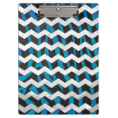 Porte-bloc Zebra Chevron noir et bleu (Devant)