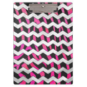 Porte-bloc Zebra Chevron noir et rose chaud (Devant)