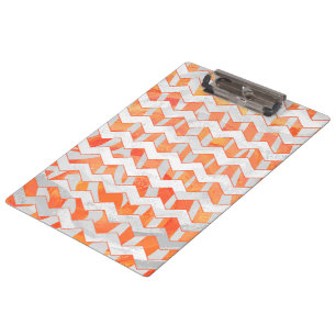 Porte-bloc Zebra Chevron orange et blanc