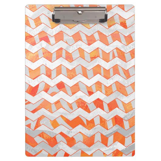Porte-bloc Zebra Chevron orange et blanc (Devant)