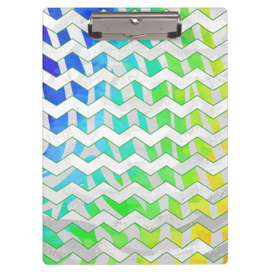 Porte-bloc Zebra Chevron Rainbow et White Print (Devant)
