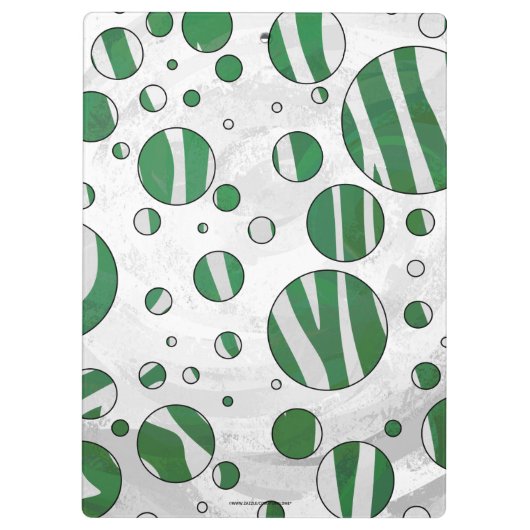 Porte-bloc Zebra Green et White Polka Dot (Dos)