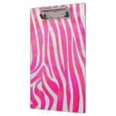Porte-bloc Zebra Hot rose et blanc avec Monogramme (Gauche)