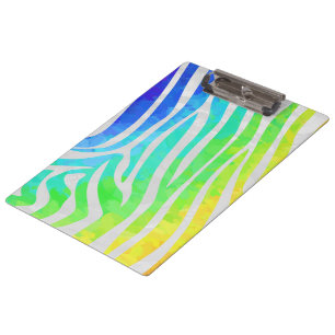Porte-bloc Zebra Monogram Arc-en-ciel et impression blanche