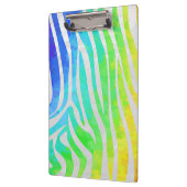 Porte-bloc Zebra Monogram Arc-en-ciel et impression blanche (Gauche)