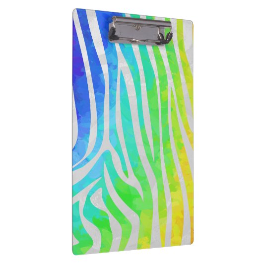 Porte-bloc Zebra Monogram Arc-en-ciel et impression blanche (Swatch)