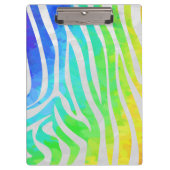 Porte-bloc Zebra Monogram Arc-en-ciel et impression blanche (Devant)