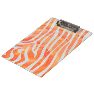 Porte-bloc Zebra Monogram orange et blanc
