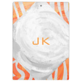 Porte-bloc Zebra Monogram orange et blanc (Dos)