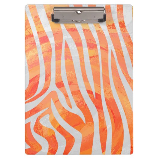 Porte-bloc Zebra Monogram orange et blanc (Devant)