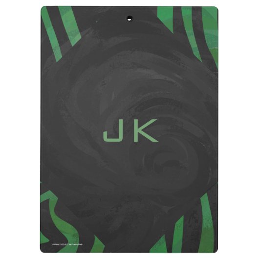 Porte-bloc Zebra Monogramme noir et vert (Dos)