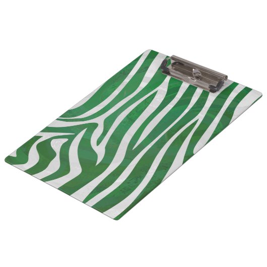 Porte-bloc Zebra Monogramme Vert et Blanc Impression (Incliné)