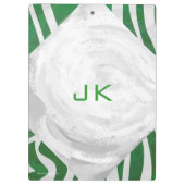 Porte-bloc Zebra Monogramme Vert et Blanc Impression (Dos)