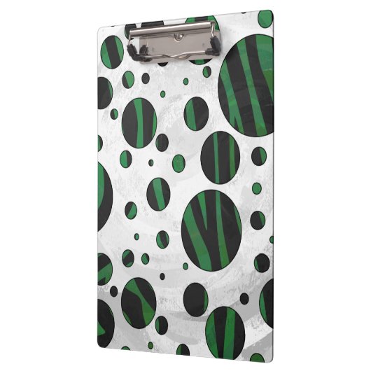 Porte-bloc Zebra noir et vert Polka point (Gauche)