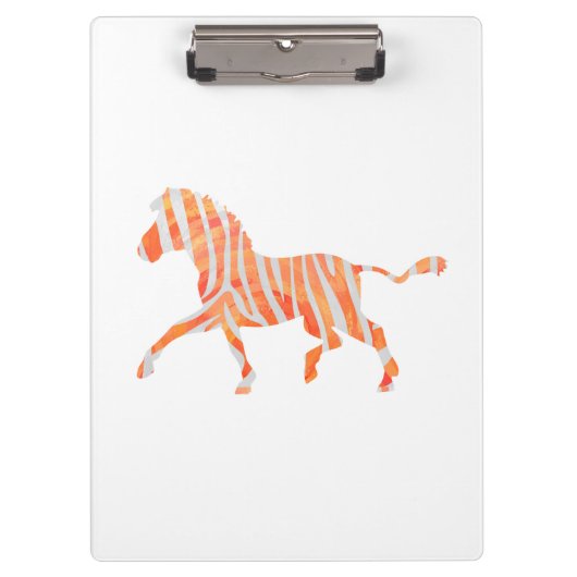 Porte-bloc Zebra Orange et Silhouette blanche (Devant)